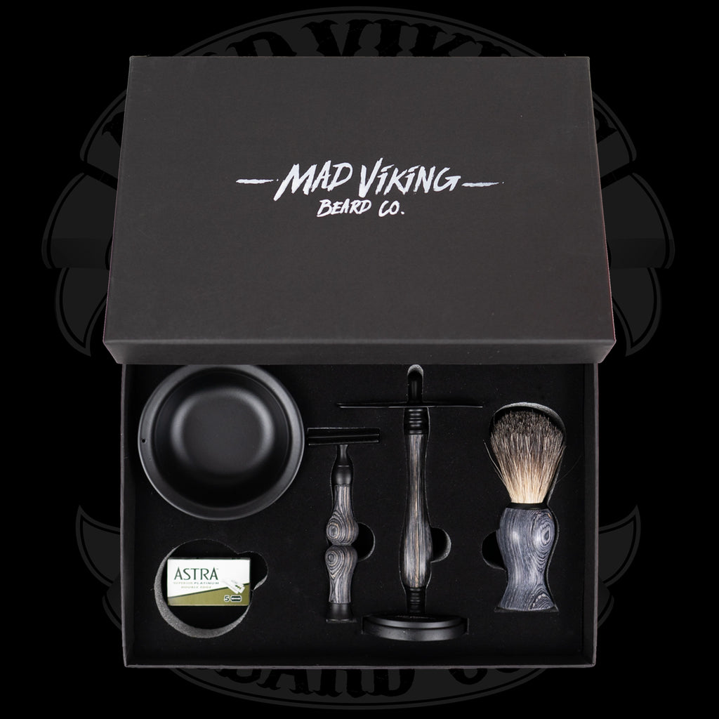 Complete Wet Shave Kit - 6 Piece - Double Edge Razor - Mad Viking
