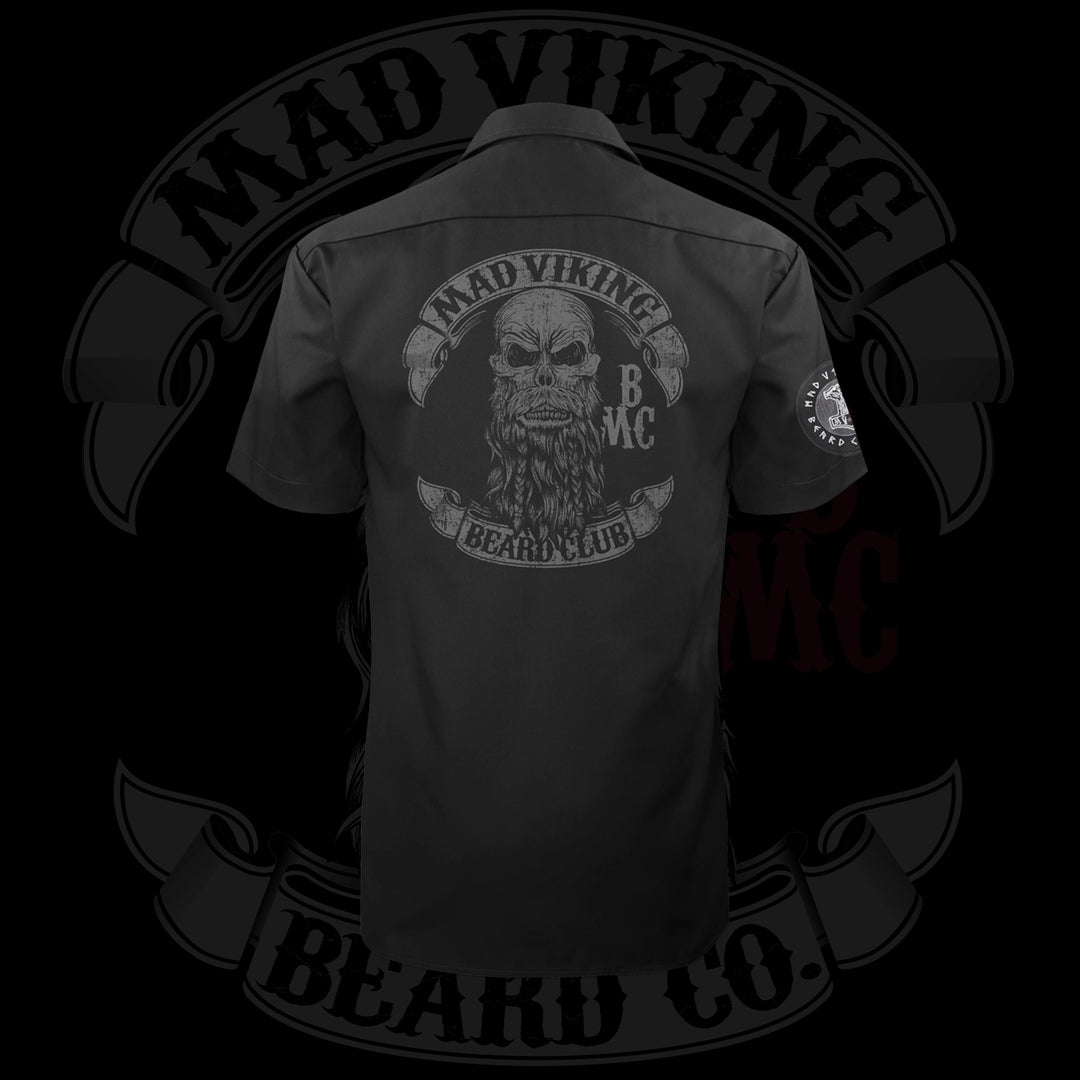 Mad Viking Skull Dickies Work Shirt - Live By The Axe - Die By The Axe