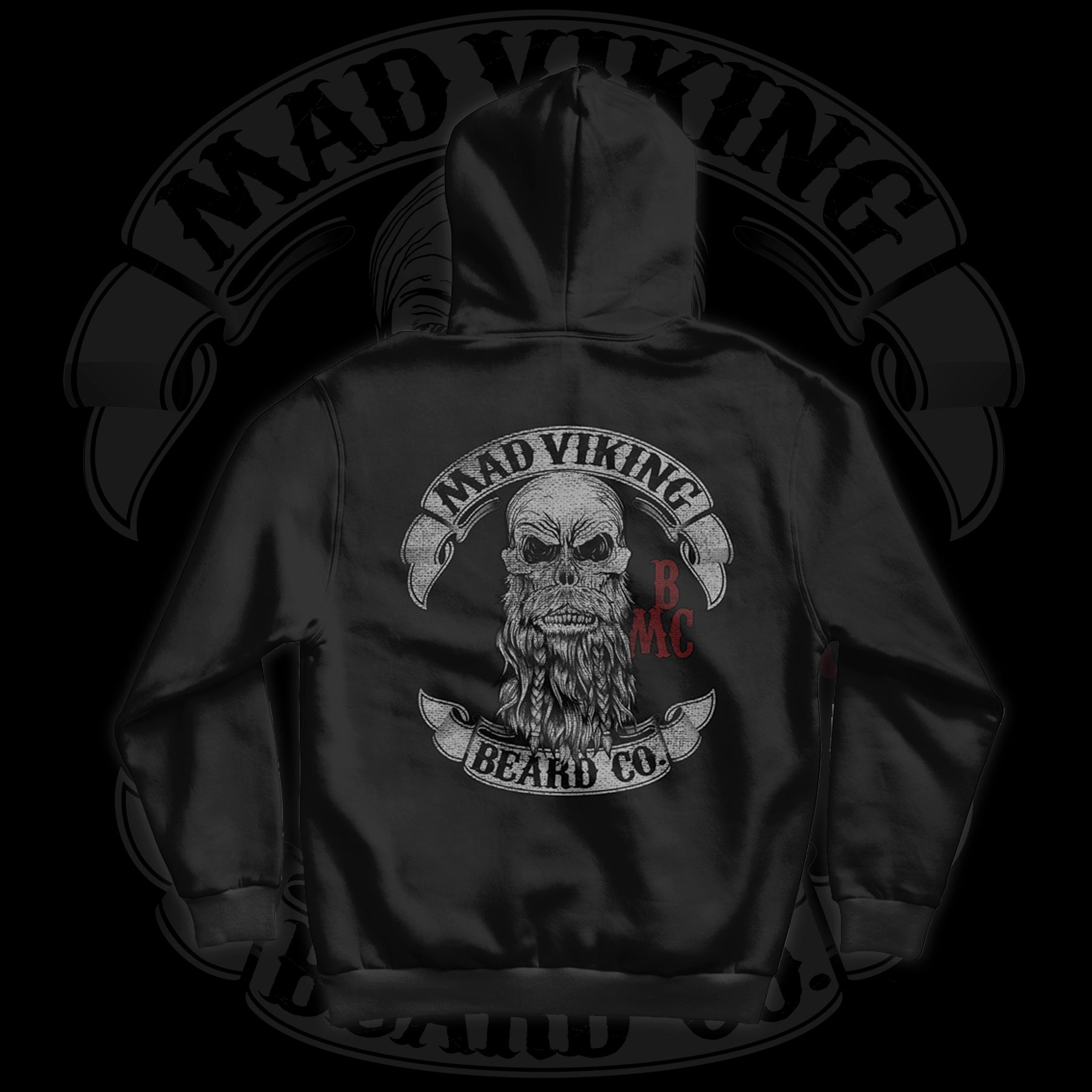 Mad Viking Original Skull Hoodie Sweatshirt BMC Live By The Axe
